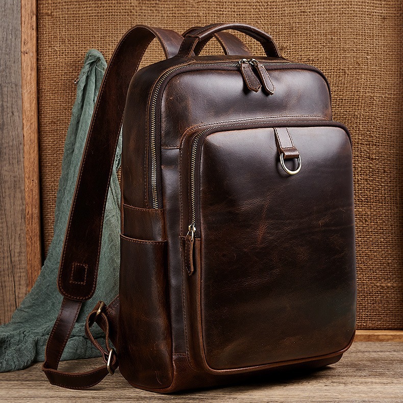 Leather Backpack Vintage - Leren laptoptas voor heren van topkwaliteit,