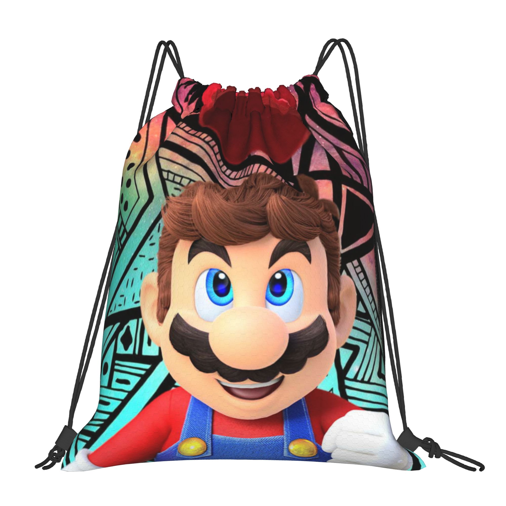 Drawstring Gym Bag - Aangepaste M-Marioes videogame Brothers and Friends