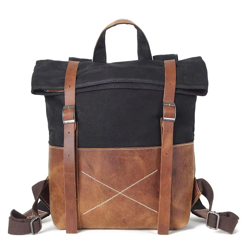 Mode herenrugzak van gewaxt ca - Leather Backpack Vintage recensie en prijs