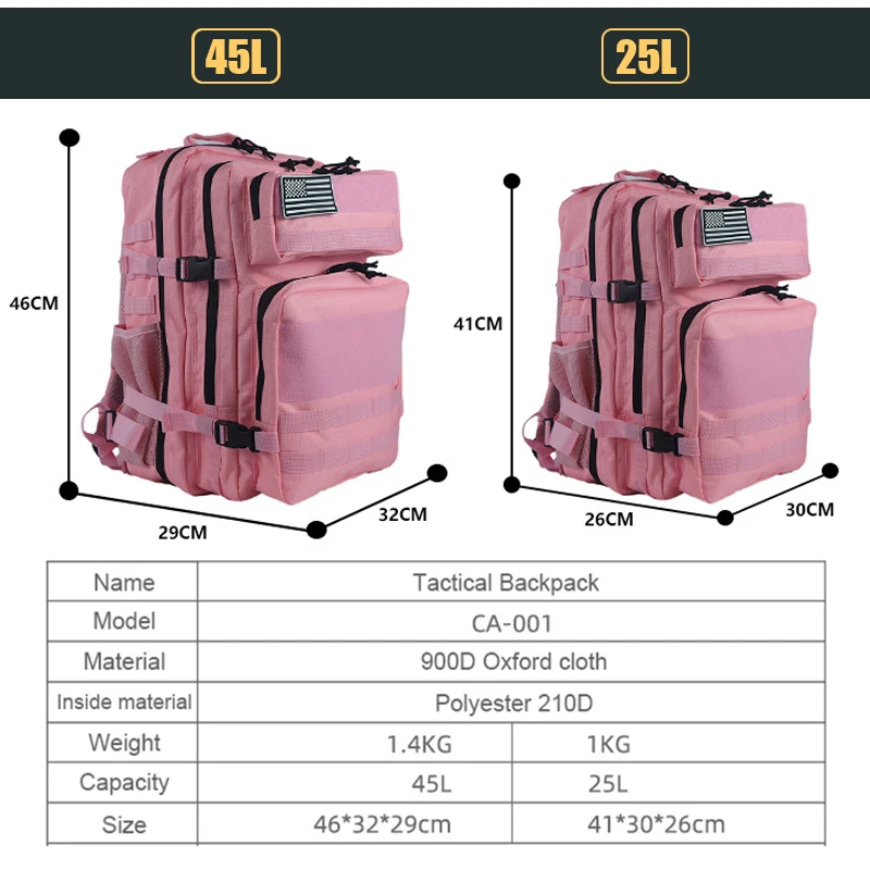 25L/45L 3P Tactische Rugzak vo - Urban Backpack Tactical recensie en prijs